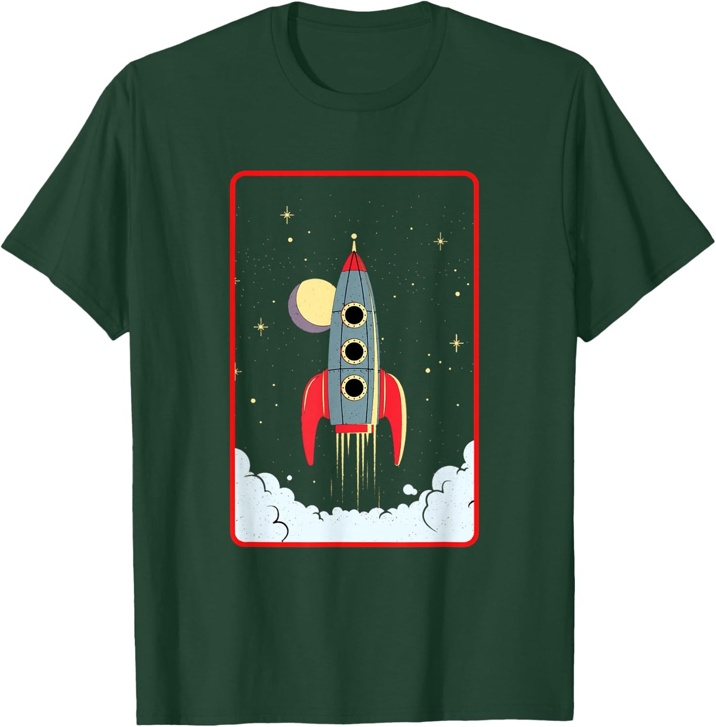 Cool Flies Rocketship Take Off Space Explorer Astronaut T-Shirt - T-Shirt | Forest