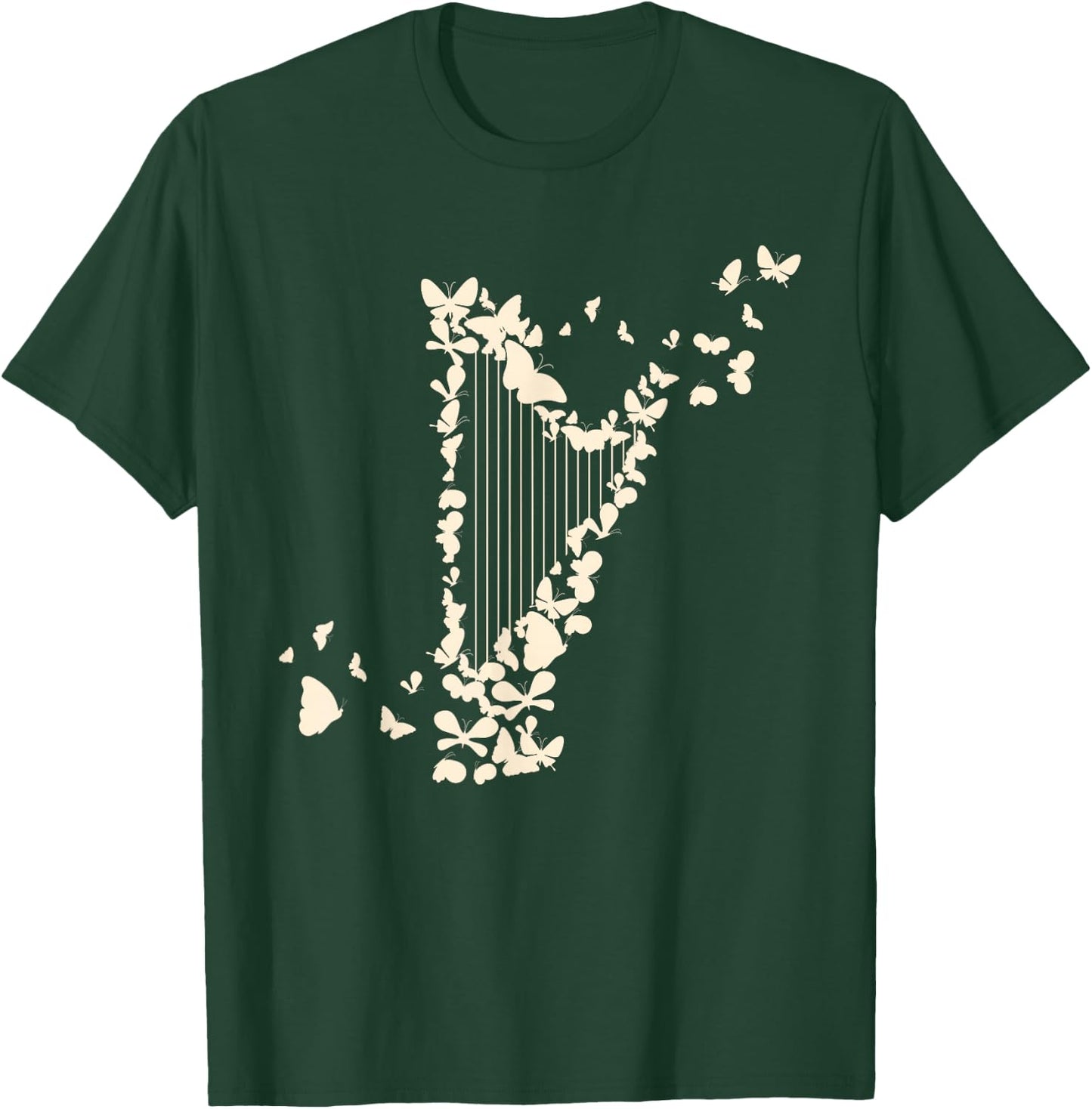 A Harp with Butterflies Harpist T-Shirt - T-Shirt | Forest