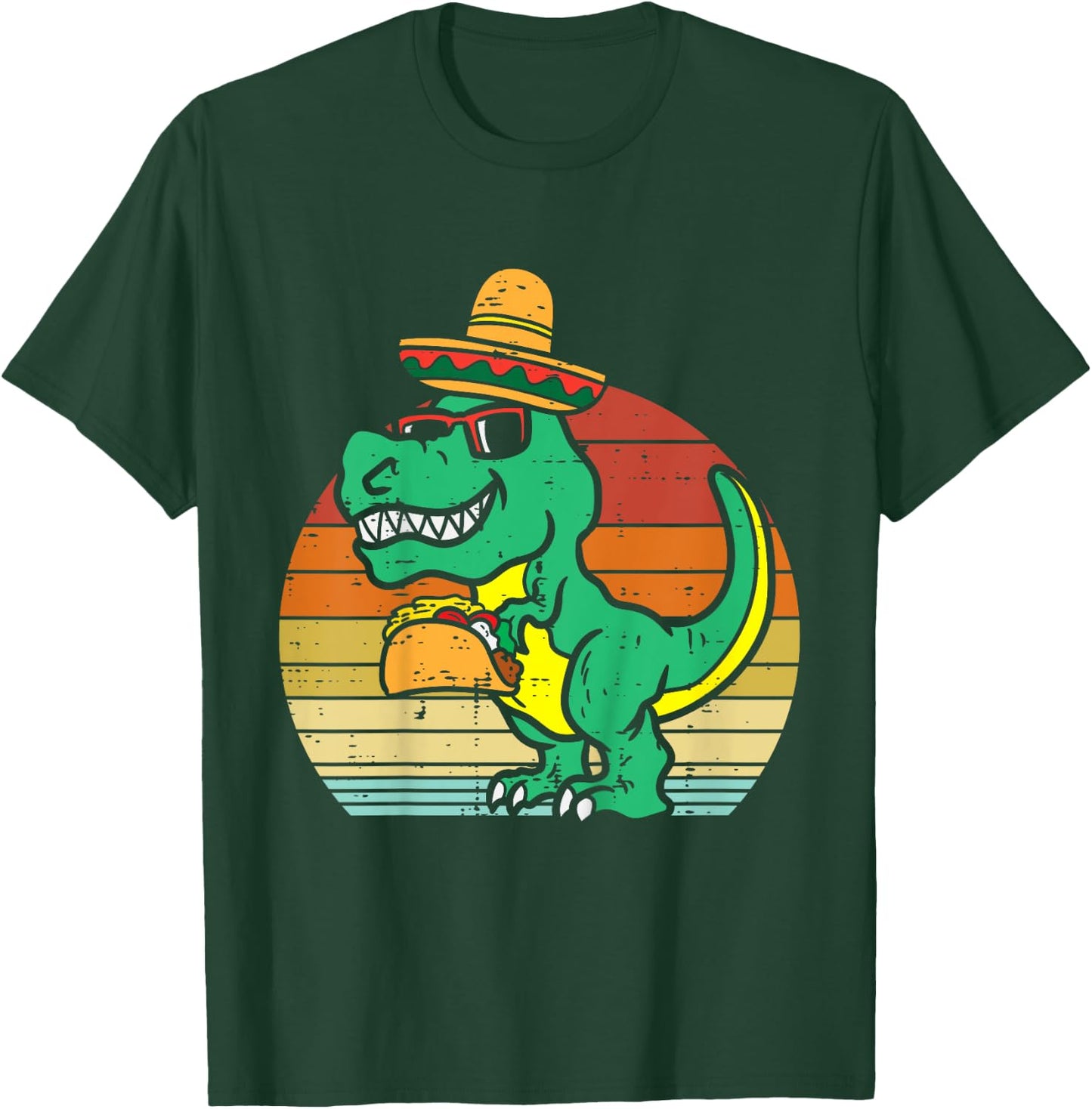 Kids Mexican Dino Taco Trex Toddler Boys Cinco De Mayo Kids T-Shirt - T-Shirt | Forest