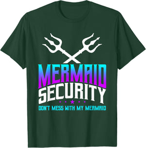 Mermaid Daddy Merdad Father's Day Merman Dad Papa Merfolk Small T-Shirt - T-Shirt | Forest