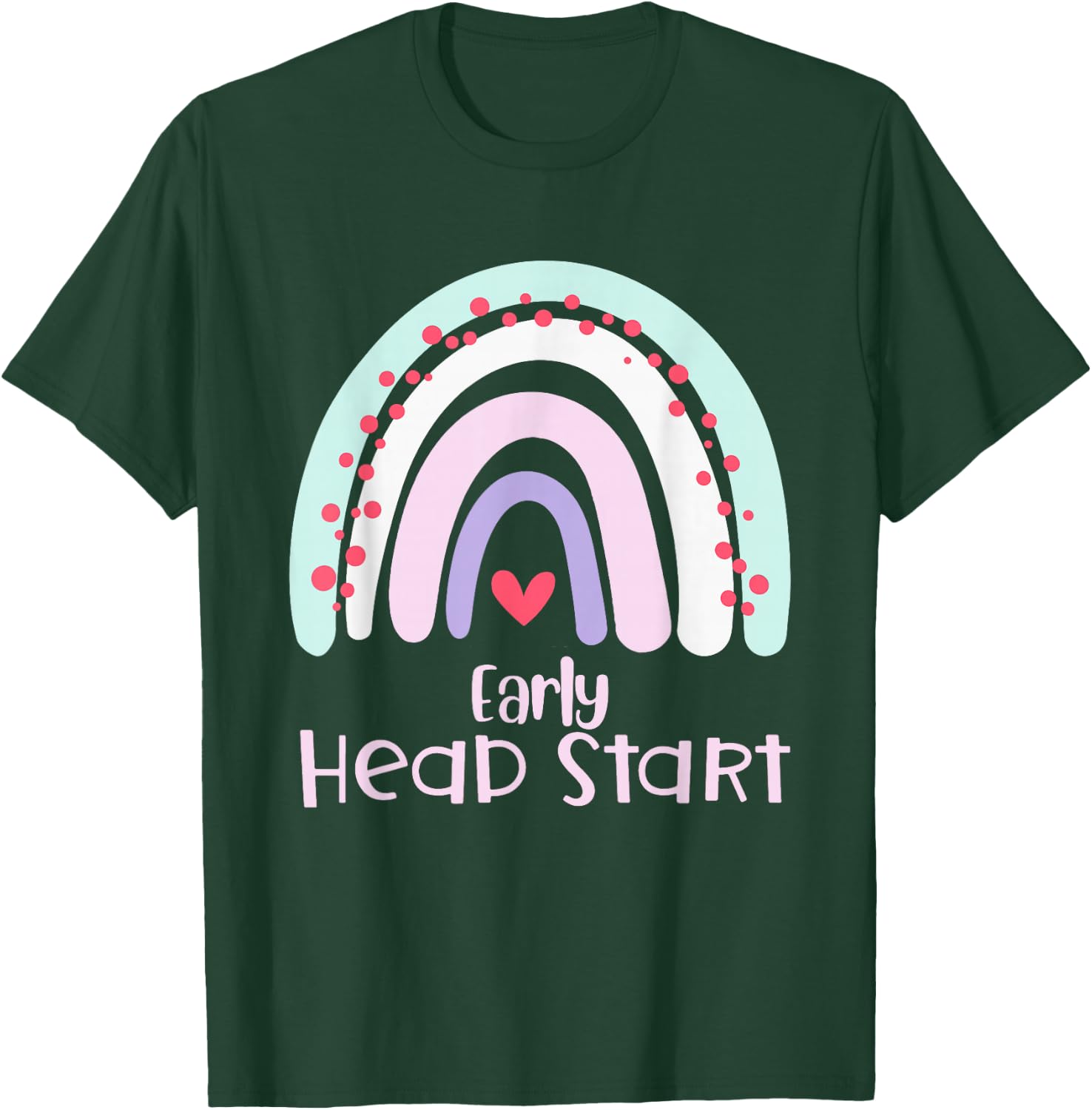 Early Headstart Cute Retro Rainbow teachers T-Shirt - T-Shirt | Forest