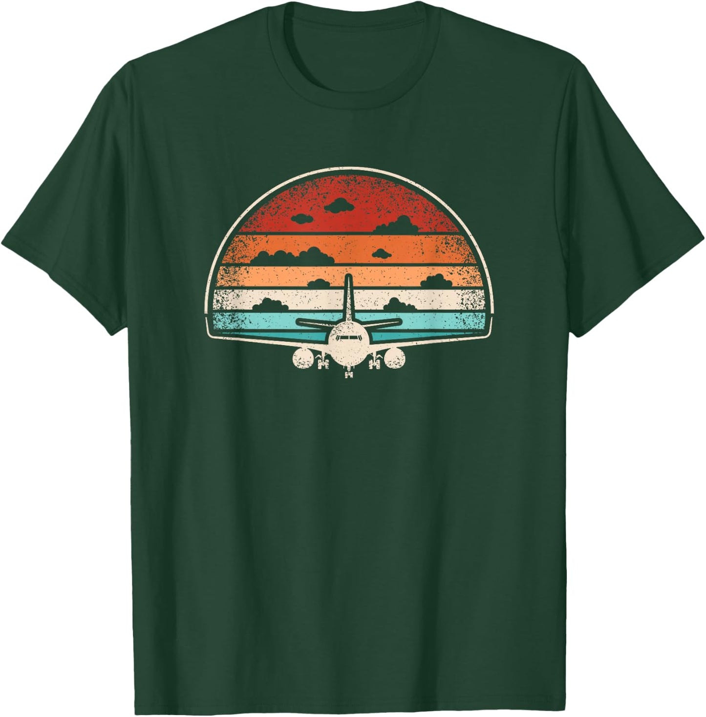 Retro Airplane Fly Plane Pilot Flying Vintage Aviation Men T-Shirt - T-Shirt | Forest