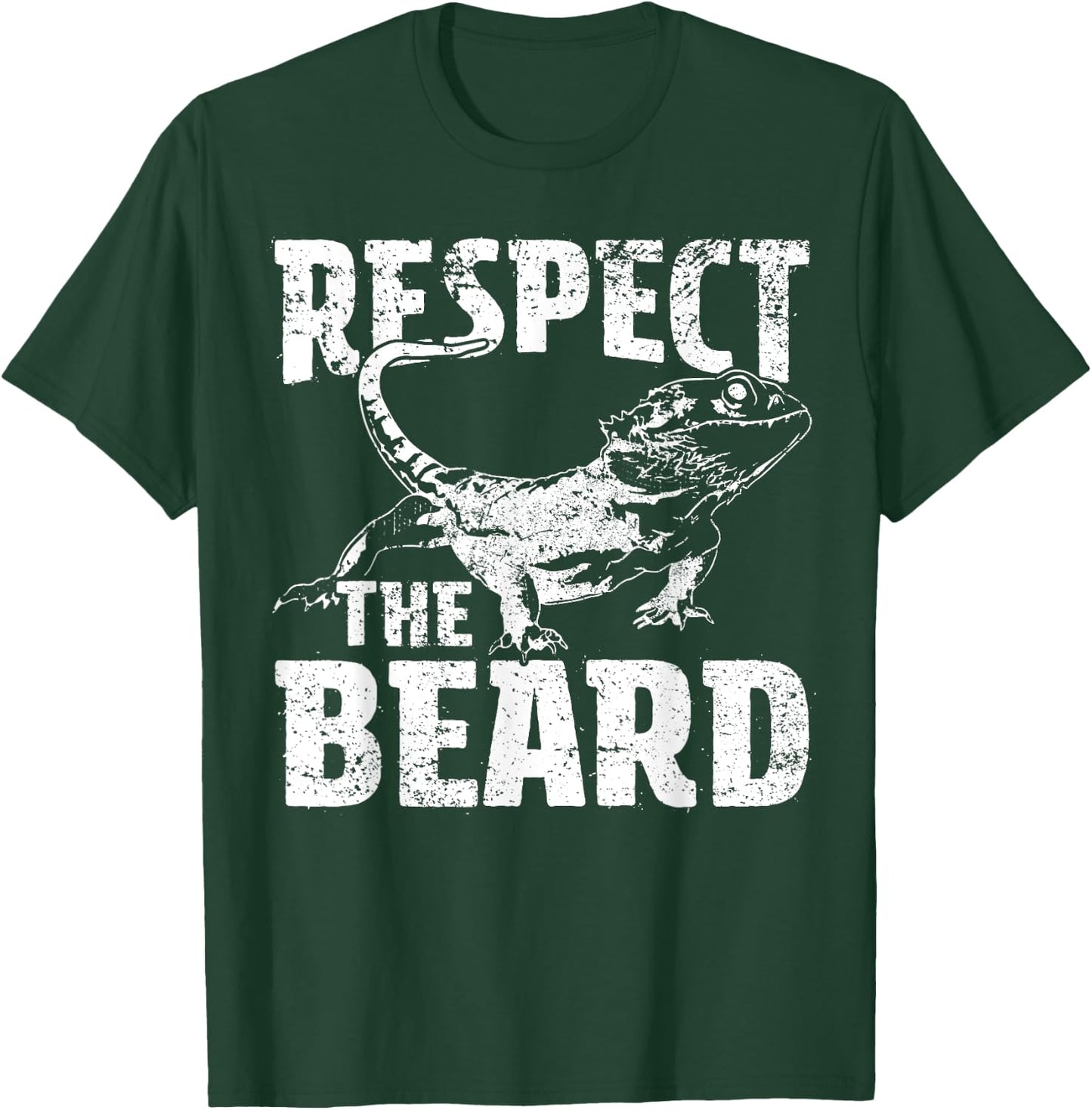 Respect The Beard Bearded Dragon Dad Mom Kids T-Shirt - T-Shirt | Forest