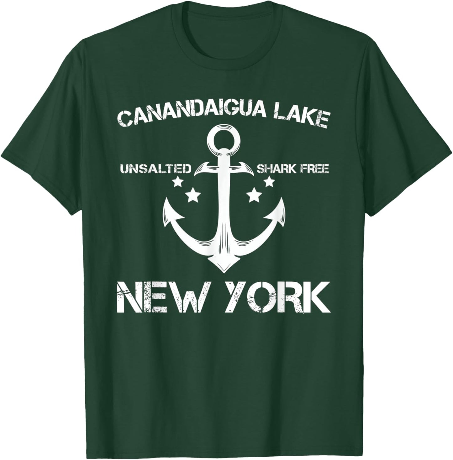 CANANDAIGUA LAKE NEW YORK Funny Fishing Camping Summer Gift Women Kids T-Shirt - T-Shirt | Forest