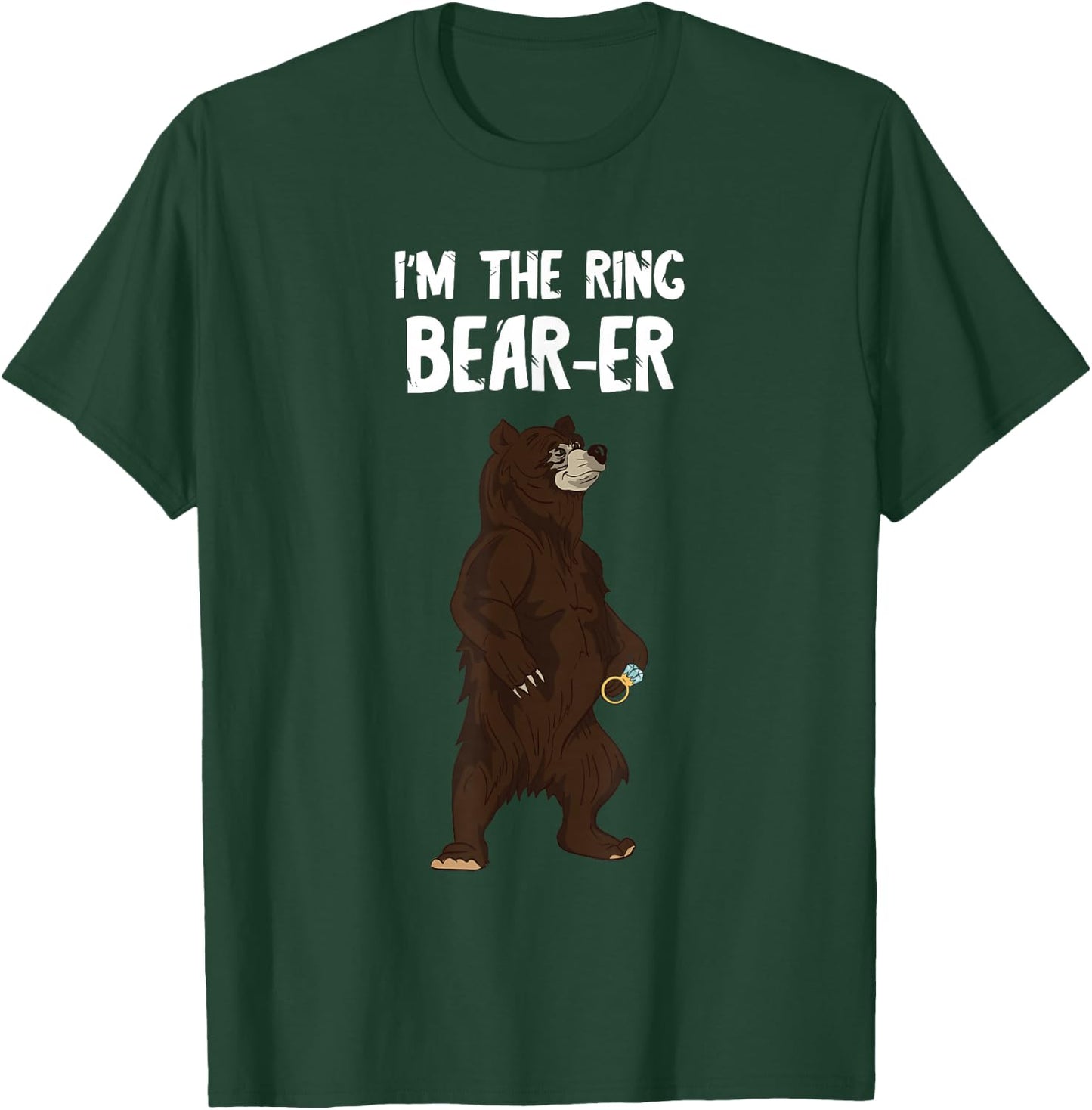 Cute Bear Ring Wedding Party Ring Bearer Security T-Shirt - T-Shirt | Forest