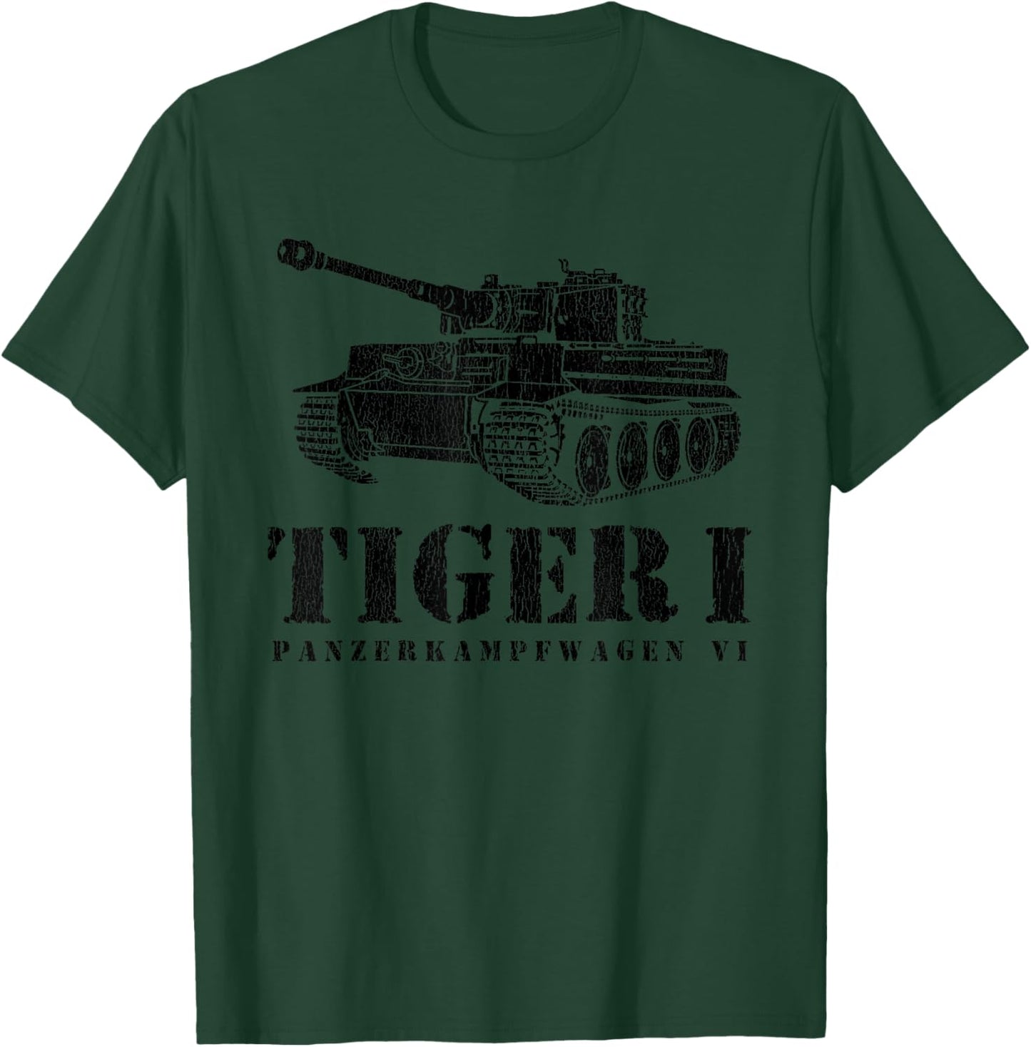 Funny Army Vintage Tiger Tank PzKpfw VI WWII Gift Men Boys T-Shirt - T-Shirt | Forest