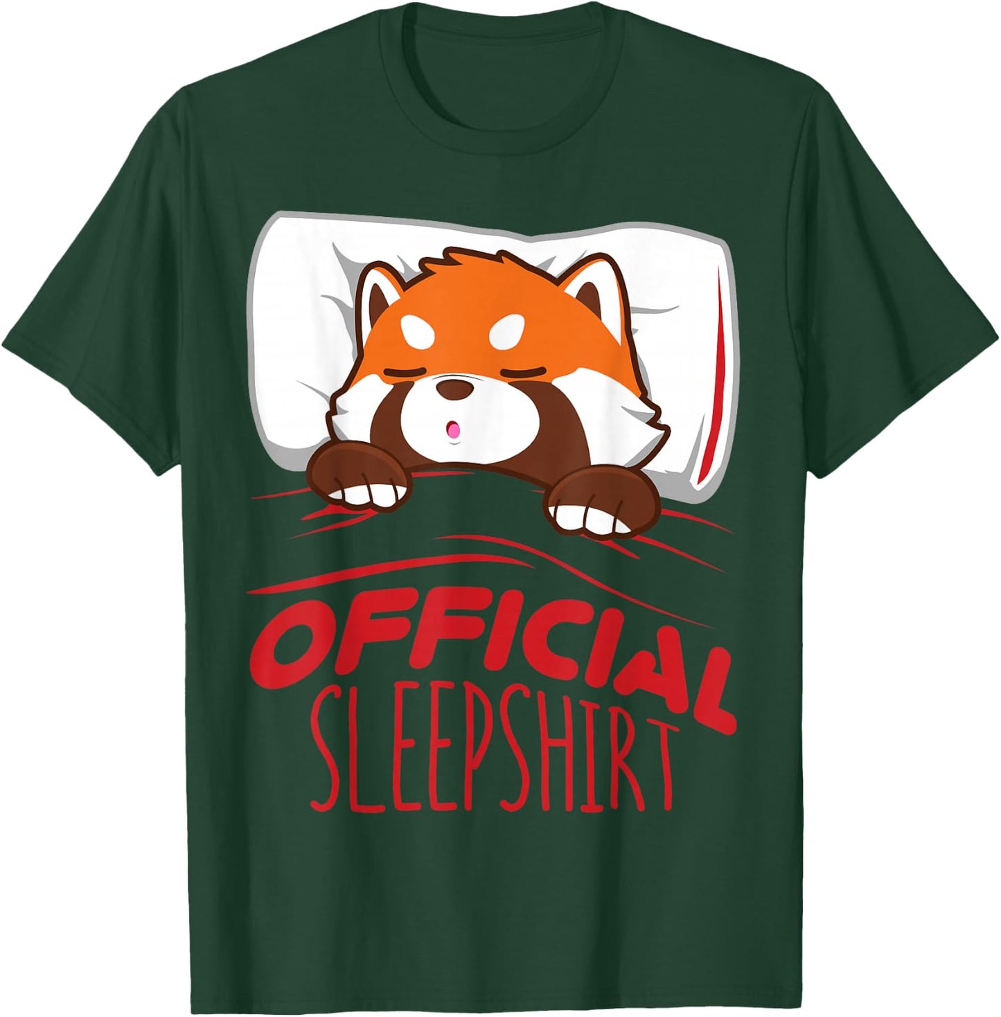 Official Sleepshirt Red Panda Sleeping T-Shirt - T-Shirt | Forest