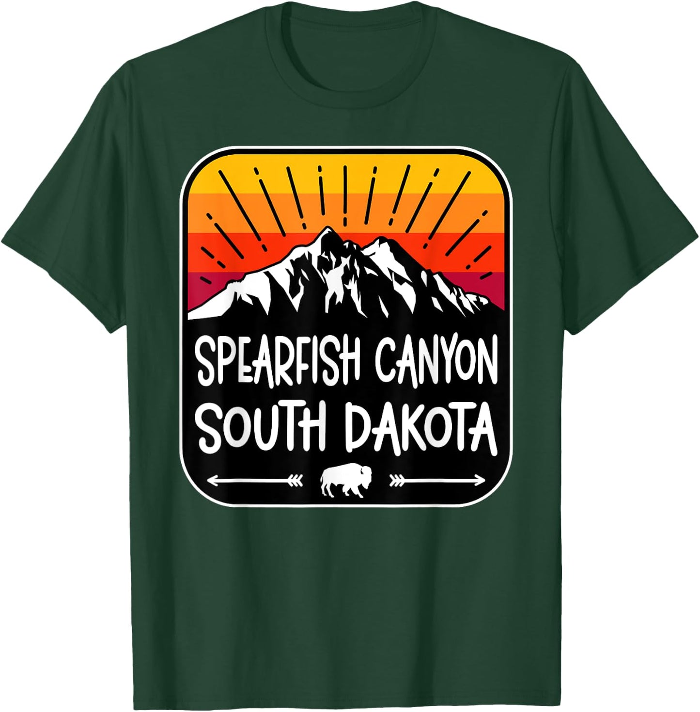 Spearfish Canyon South Dakota Vintage Mountain Sunset T-Shirt - T-Shirt | Forest