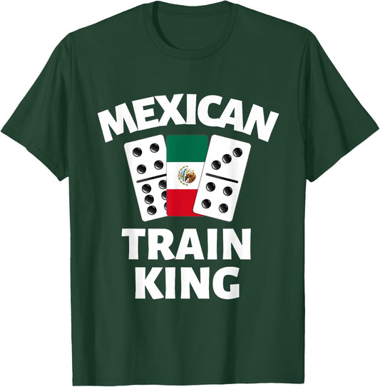 Dominoes Mexico Flag Dominoe Game Mexican Train King T-Shirt - T-Shirt | Forest
