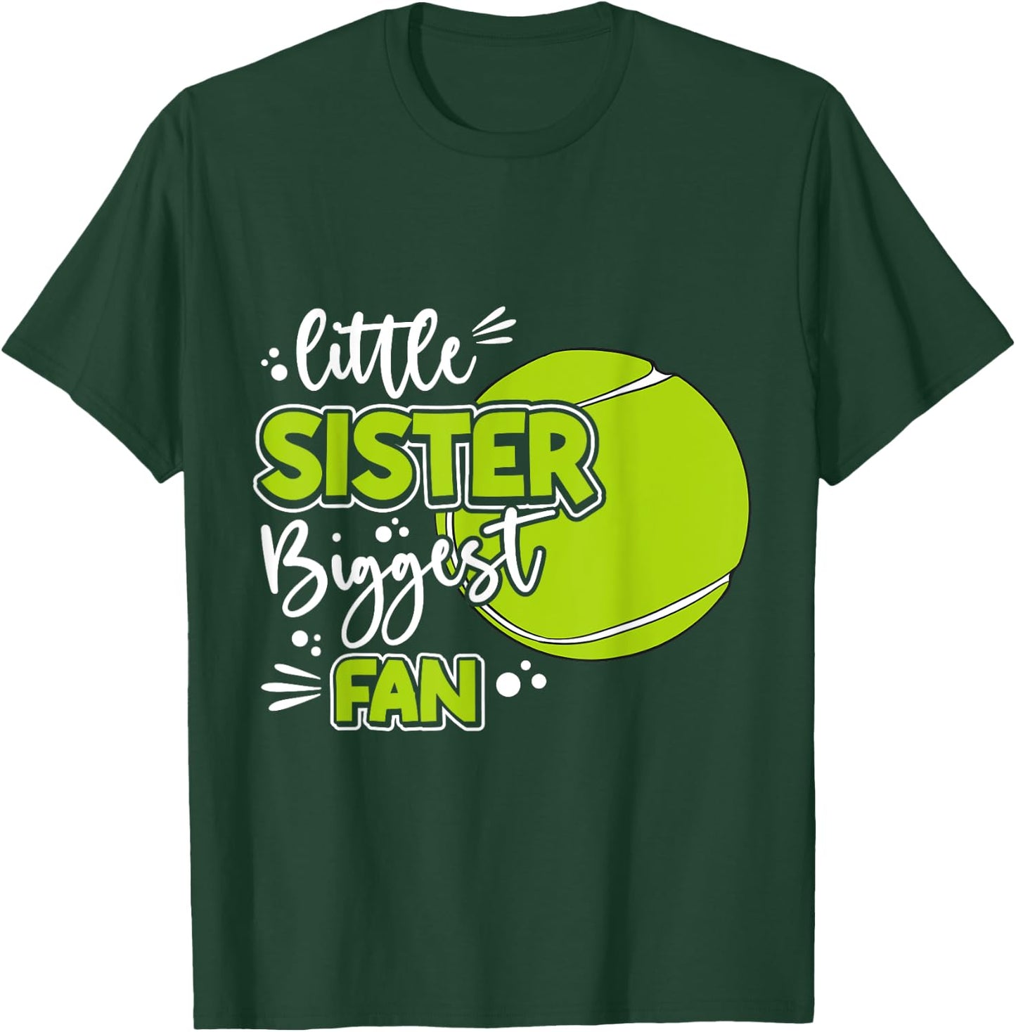 Little Sister Biggest Fan Tennis, Tennis Girl T-Shirt - T-Shirt | Forest