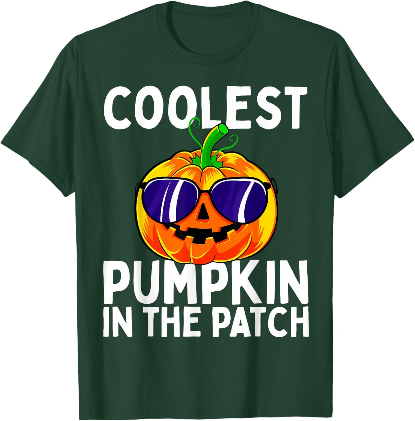 Kids Coolest Pumpkin in the Patch Halloween Boys Girls T-Shirt - T-Shirt | Forest
