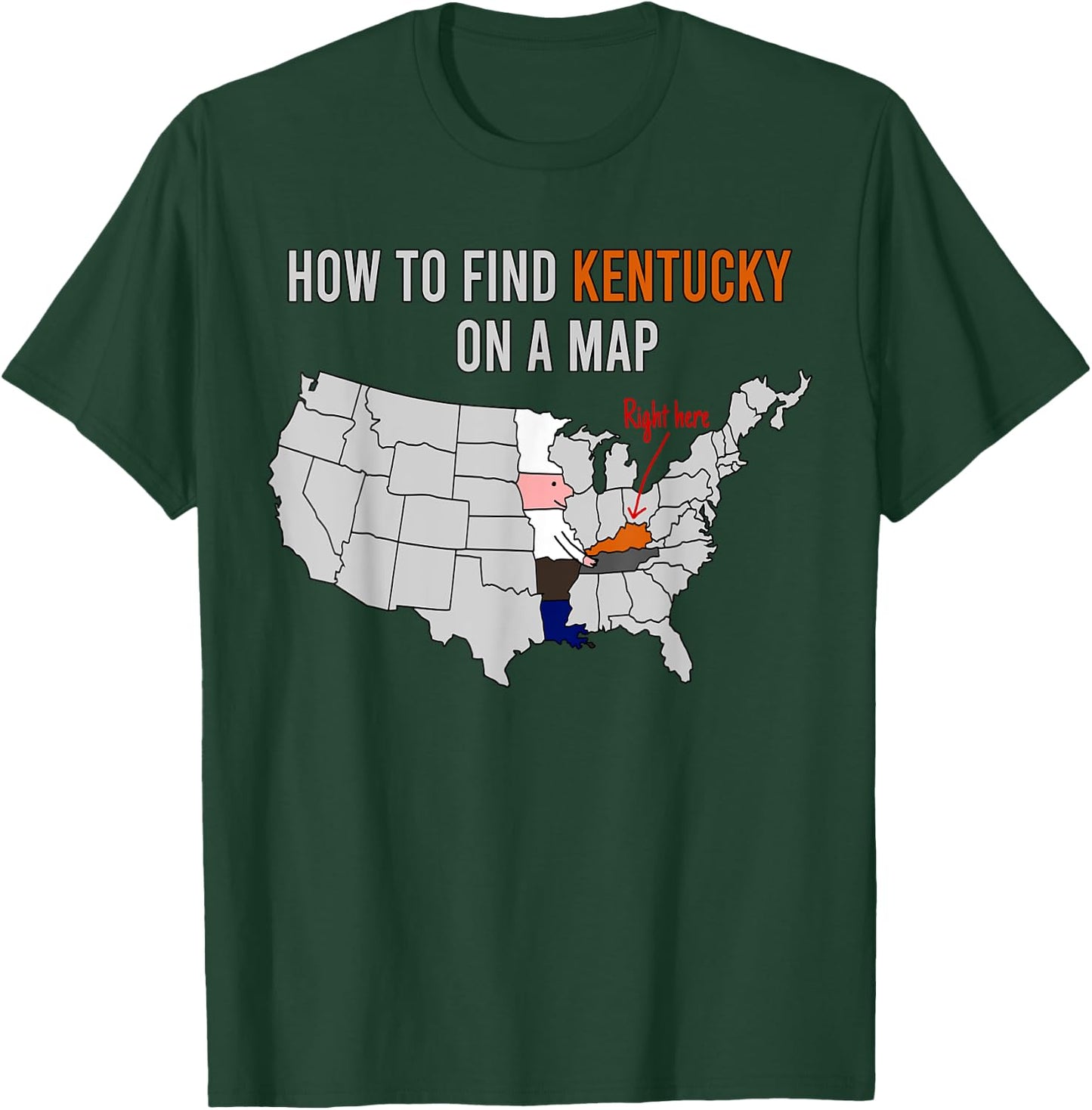 How To Find Kentucky On A Map Chef Holding Fried Chicken T-Shirt - T-Shirt | Forest