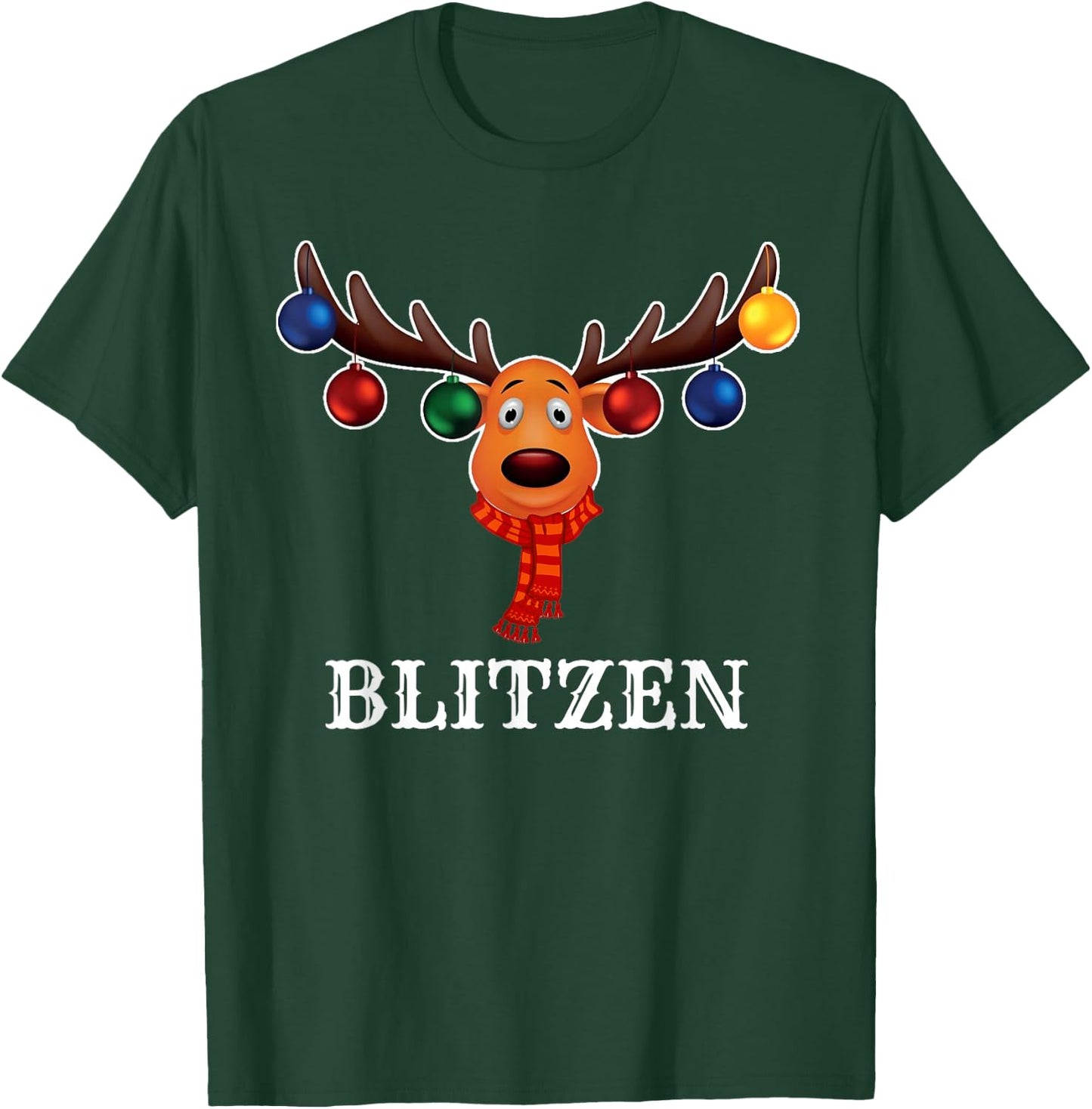 Santa Reindeer Blitzen Xmas Group Costume T-Shirt - T-Shirt | Forest