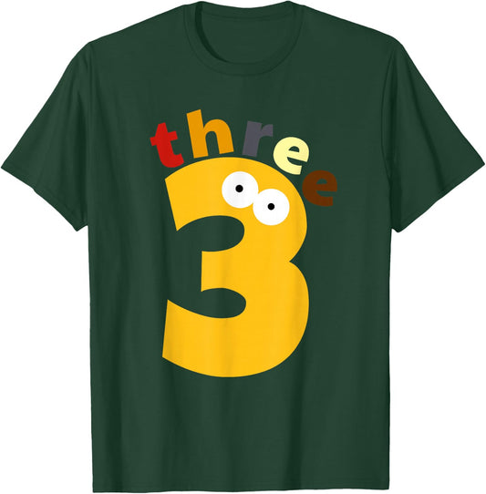 3rd Birthday Party 3 Year Old Twins Triplets Funny Monster T-Shirt - T-Shirt | Forest