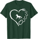 Cute Horse Love Horseshoe Heart Gift Horse Mom Rei T-Shirt - T-Shirt | Forest