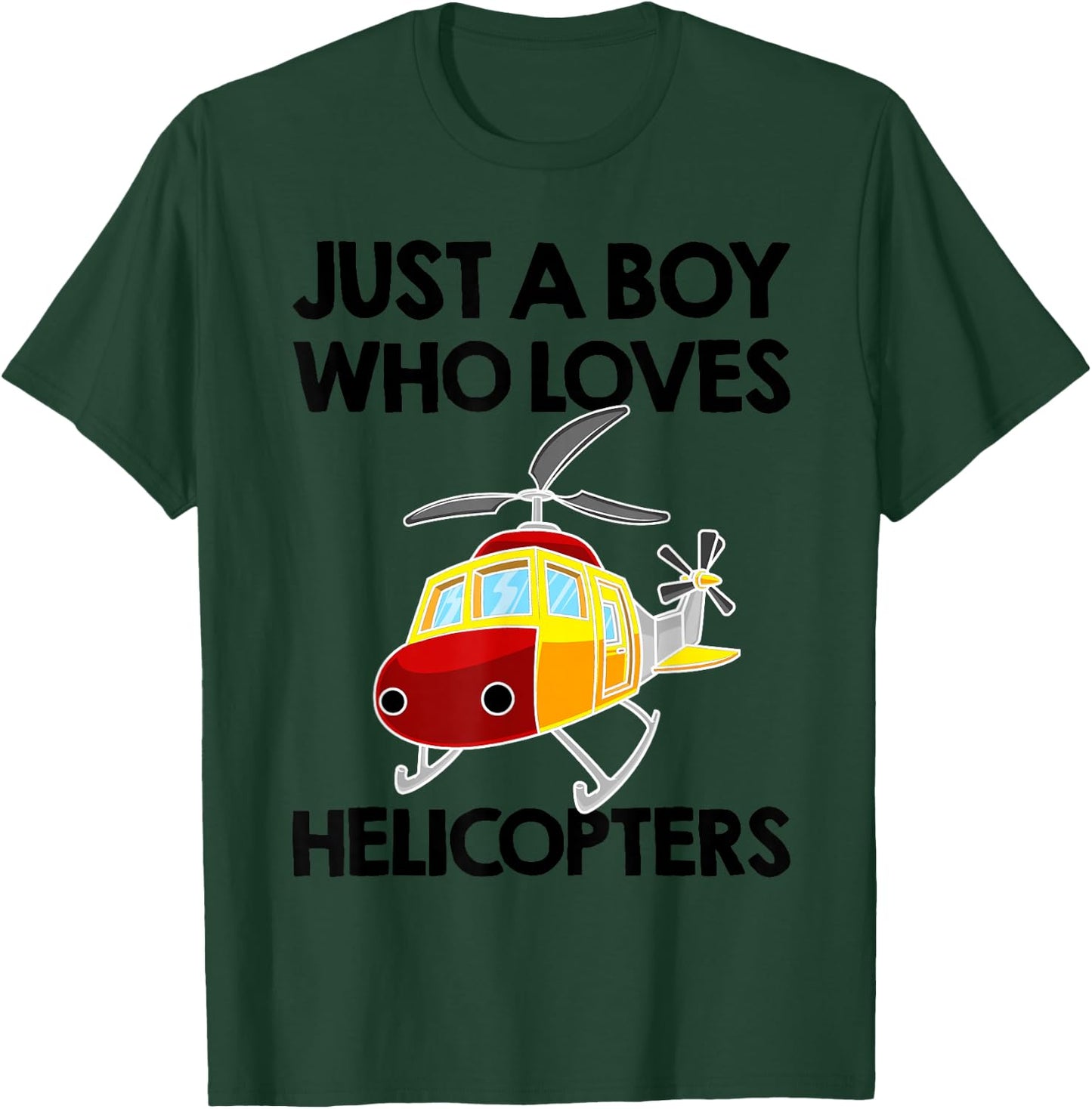 Funny Helicopter Gift Boys Toddler Kids Men Pilot Aviator T-Shirt - T-Shirt | Forest