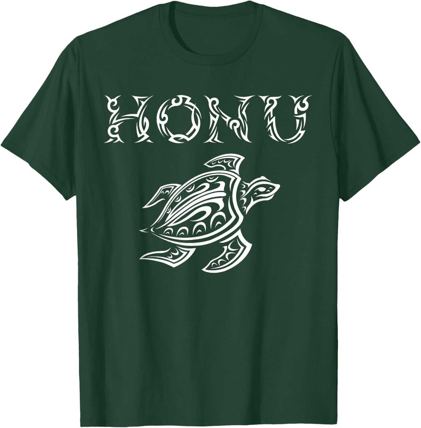 Honu Polynesian Tribal Style Sea Turtle T-Shirt - T-Shirt | Forest