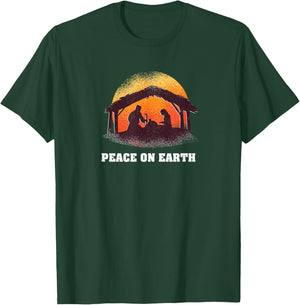 Peace On Earth - Christmas Advent Nativity Scene North Star T-Shirt - T-Shirt | Forest