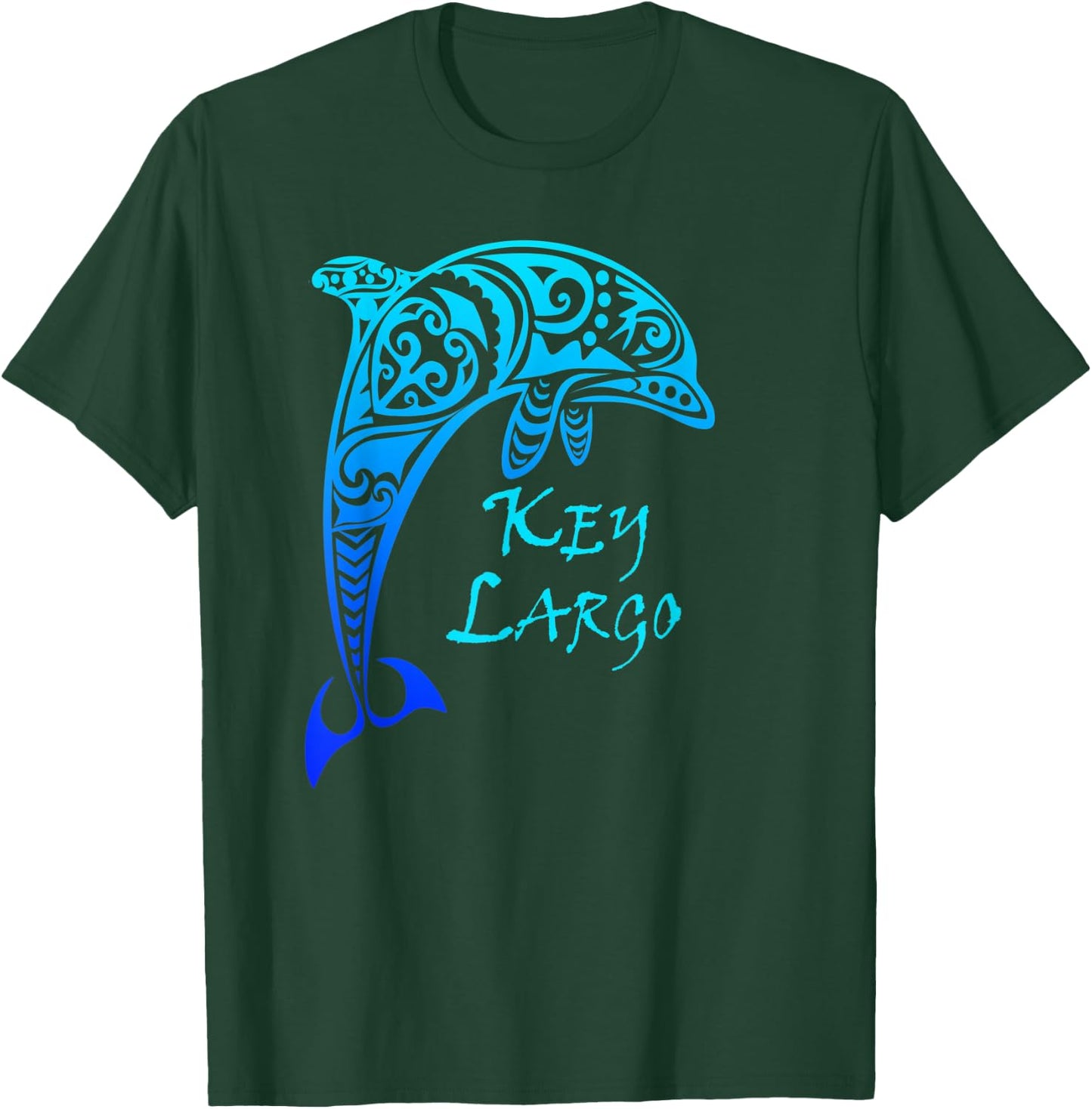 Key Largo, Florida Keys Vintage Tribal Dolphin Vacation T-Shirt - T-Shirt | Forest