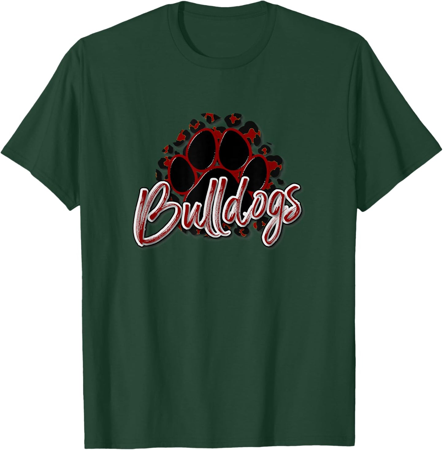 Bulldogs Maroon Black Cheetah School Sports Fan Team Spirit T-Shirt - T-Shirt | Forest