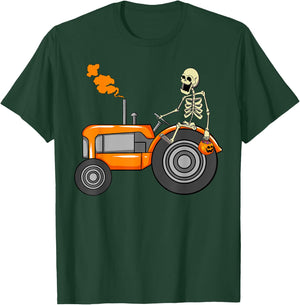 Skeleton Riding Tractor Funny Halloween 2021 T-Shirt - T-Shirt | Forest