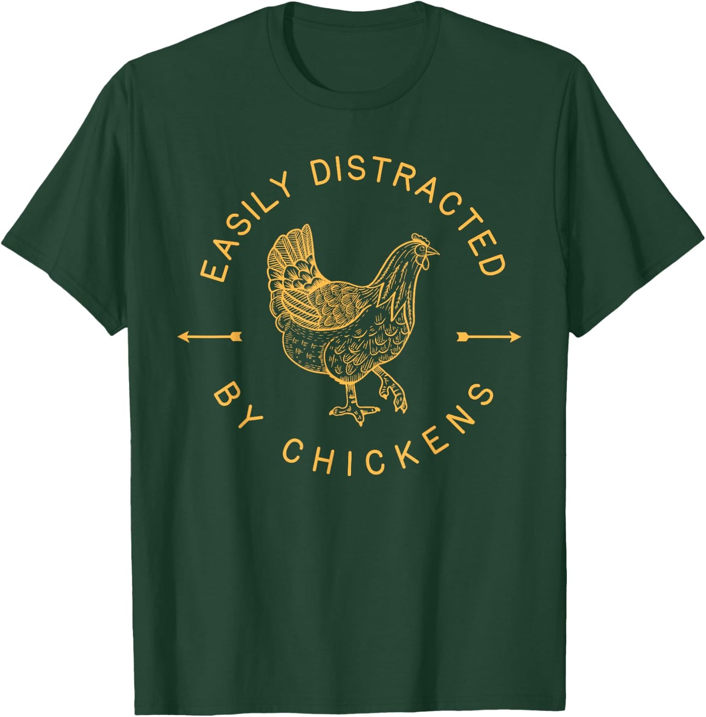 Easily Distracted by Chicken Shirt Farm Animal Hen Gift 2 T-Shirt - T-Shirt | Forest