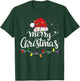 Merry Christmas Lights Red Santa Hat Xmas Family Men Women T-Shirt - T-Shirt | Forest