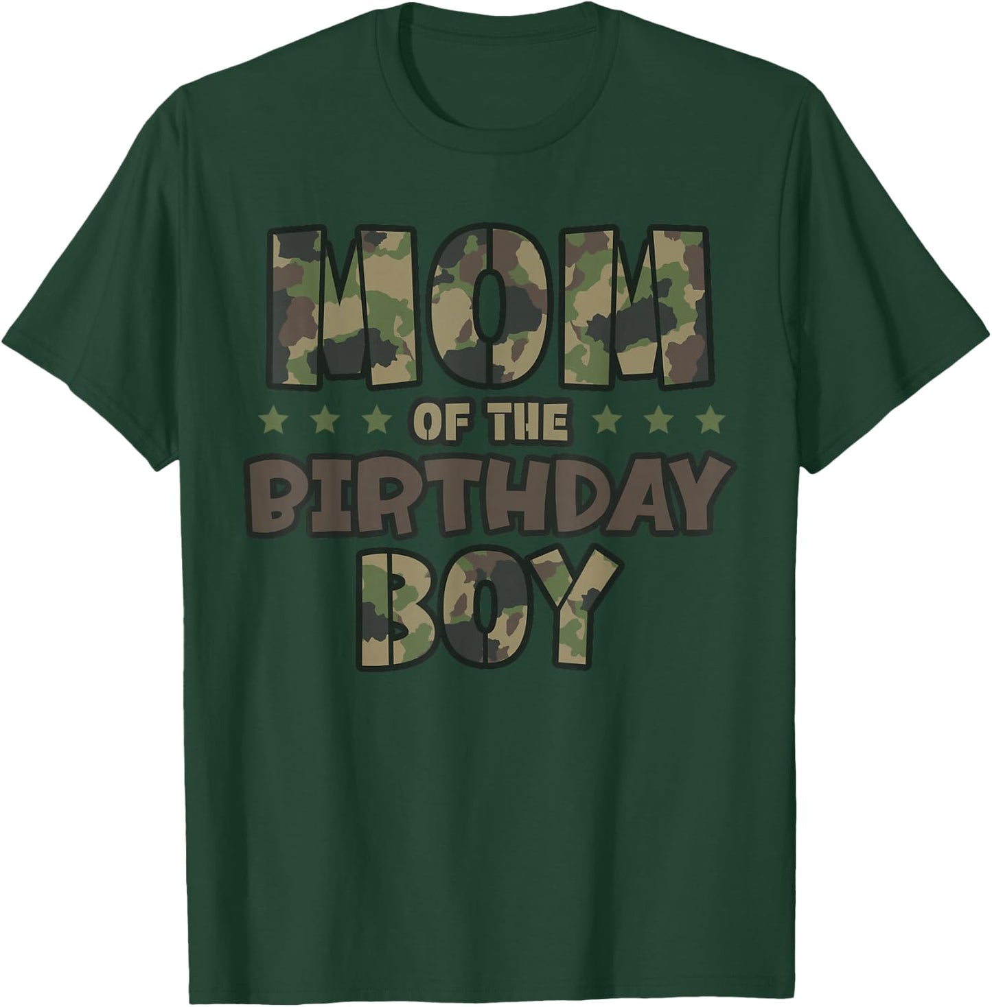 Mom of The Birthday Boy Camo Mother's Matching Family Party T-Shirt - T-Shirt | Forest