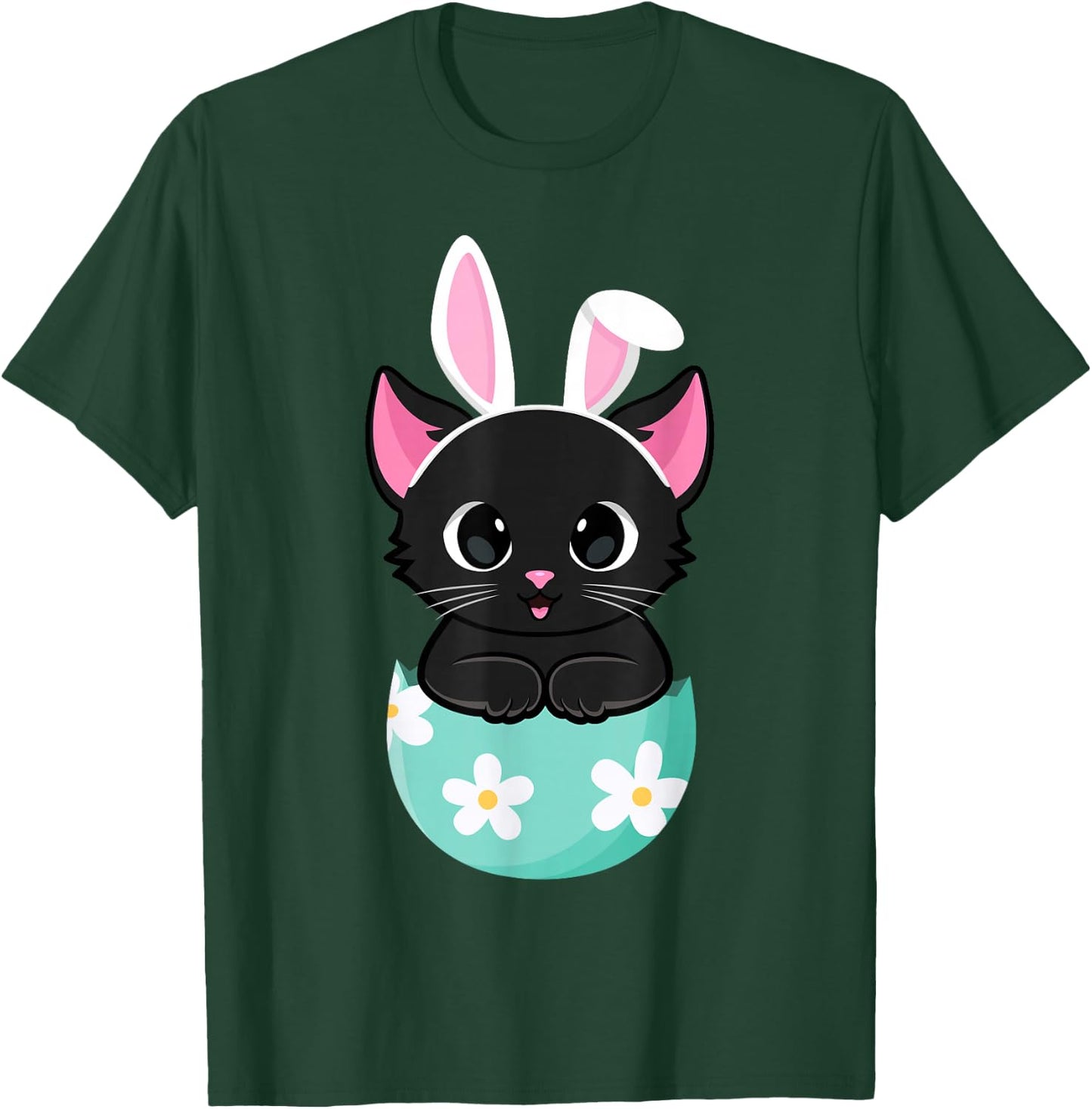 Cat Easter Day Bunny Ears Rabbit Easter Egg Kitten Cat Lover T-Shirt - T-Shirt | Forest