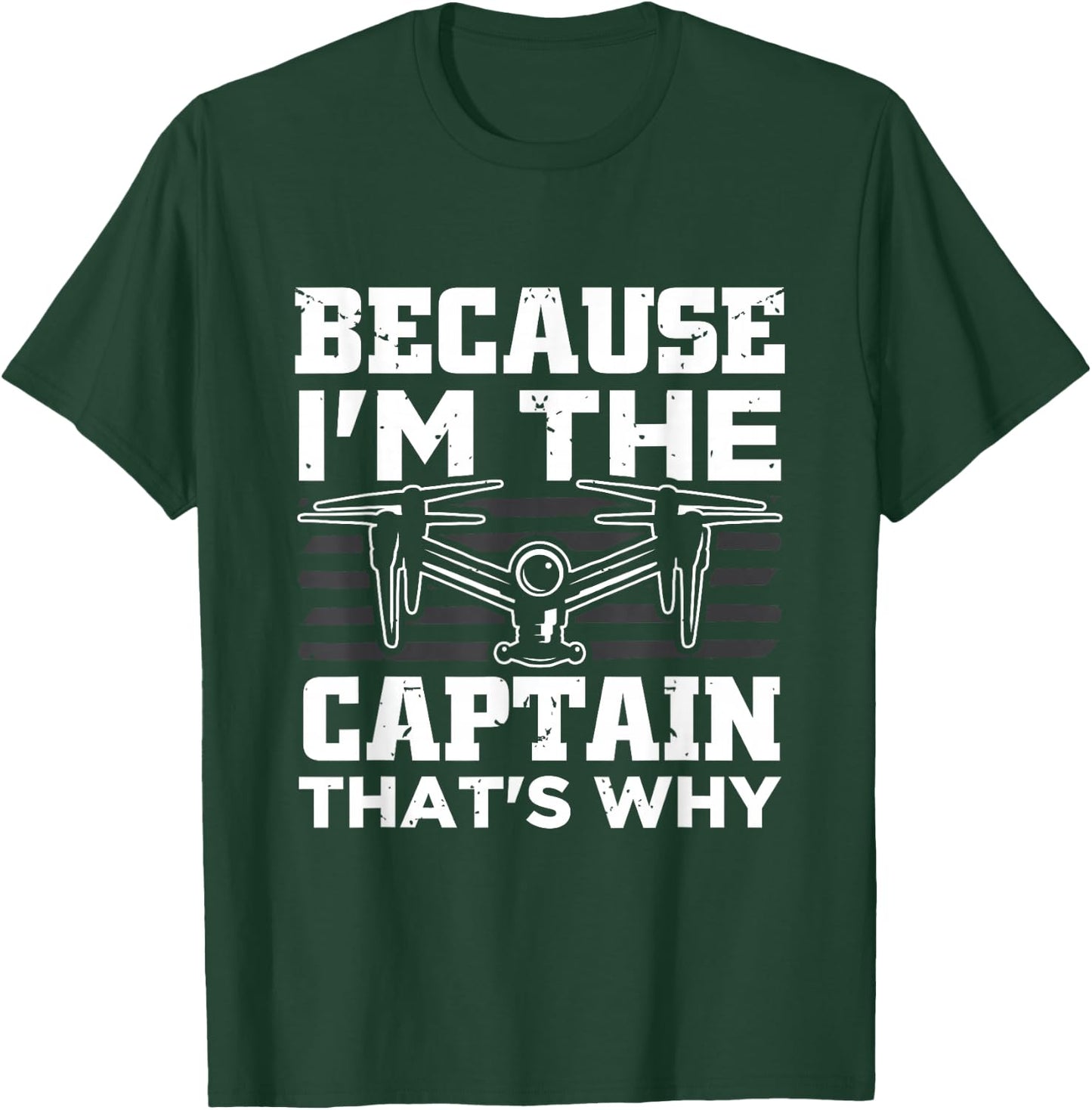 Funny Drones Captain Quadcopter Aviation Design T-Shirt - T-Shirt | Forest