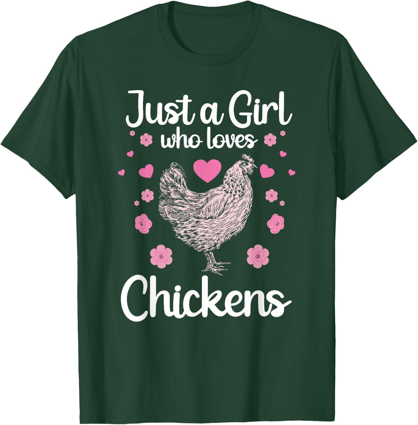 Funny Girl Chicken Design For Kids Women Mom Chicken Lover T-Shirt - T-Shirt | Forest