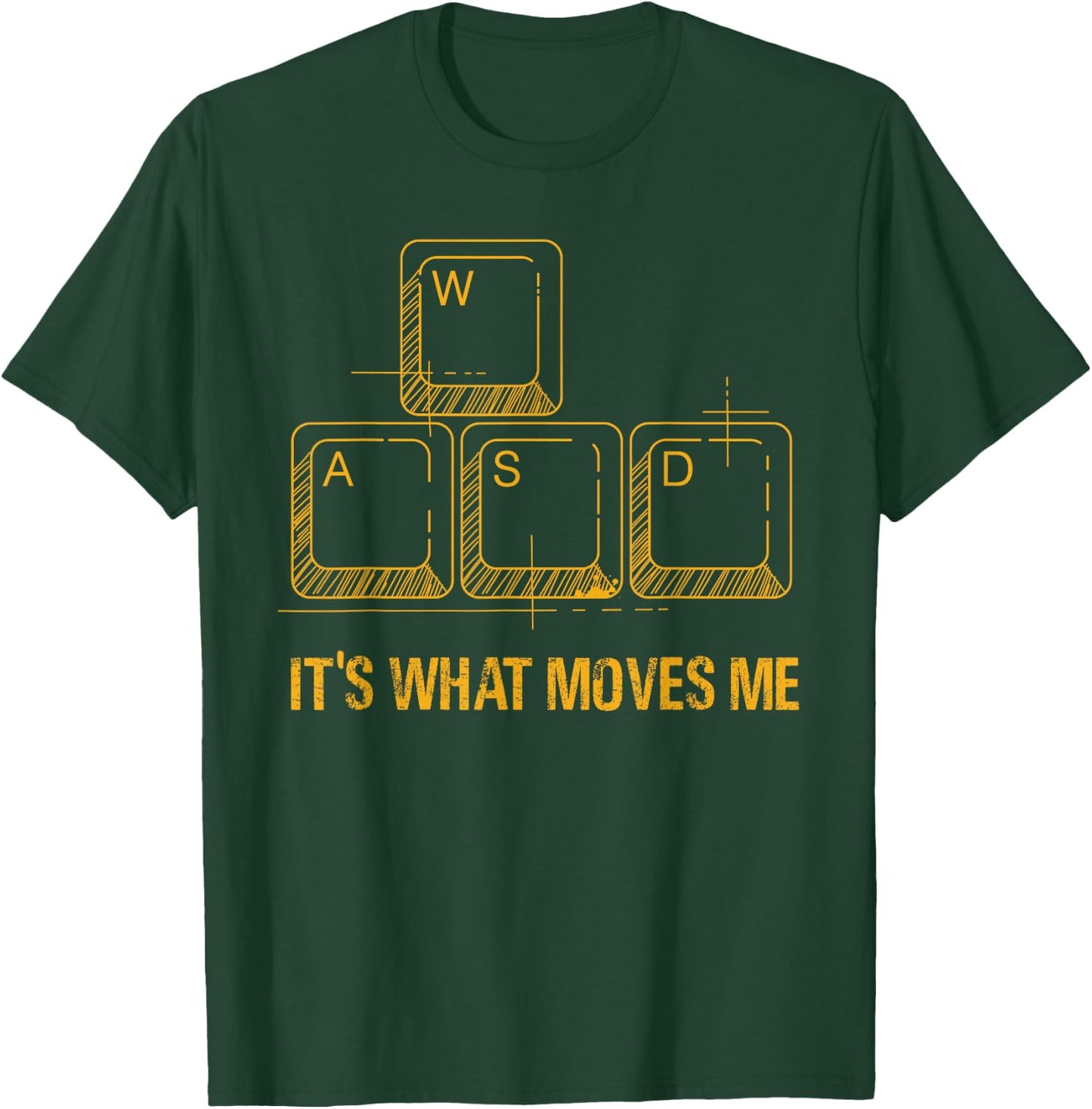 PC Gamer Merch Men Women Merchandise Retro Gift Funny WASD Its What Moves Me Video Games Gamer PC Gaming -Youth T-Shirt - T-Shirt | Forest