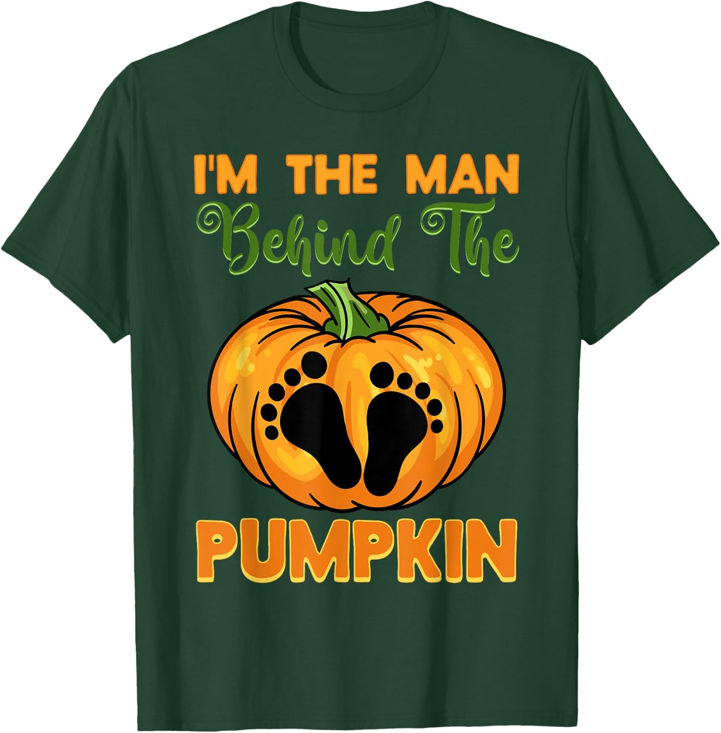 Halloween Gender Reveal Party The Man Behind The Pumpkin T-Shirt - T-Shirt | Forest
