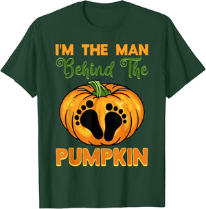 Halloween Gender Reveal Party The Man Behind The Pumpkin T-Shirt - T-Shirt | Forest