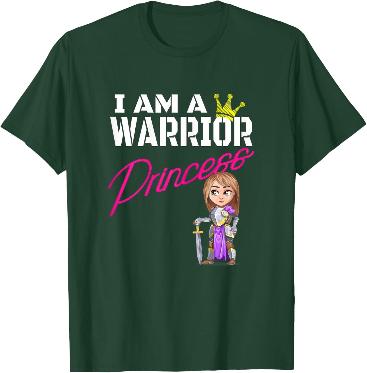 I'm a Warrior Princess Brunette for Strong Women Inspiration T-Shirt - T-Shirt | Forest