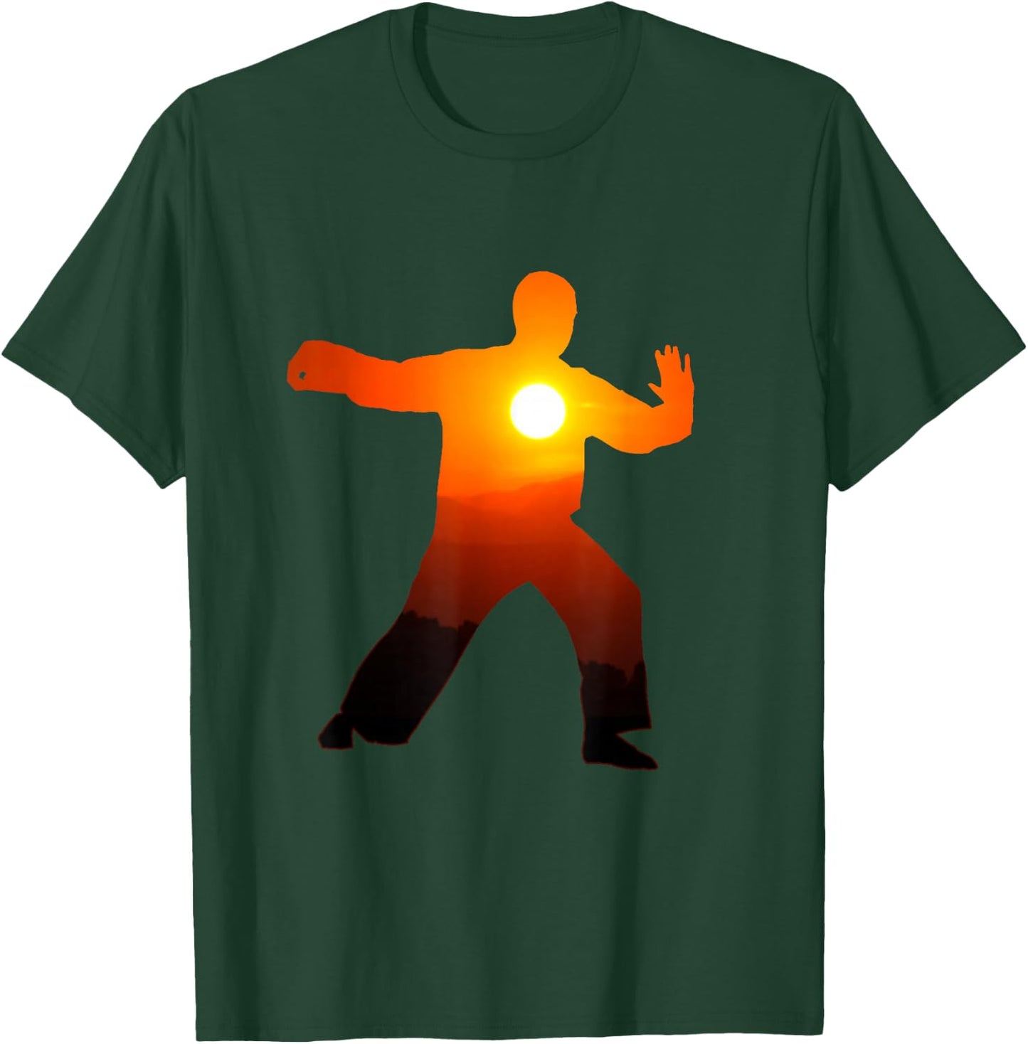 Tai Chi Sunset Exercise Shirt Chi Gung Qigong T-Shirt - T-Shirt | Forest