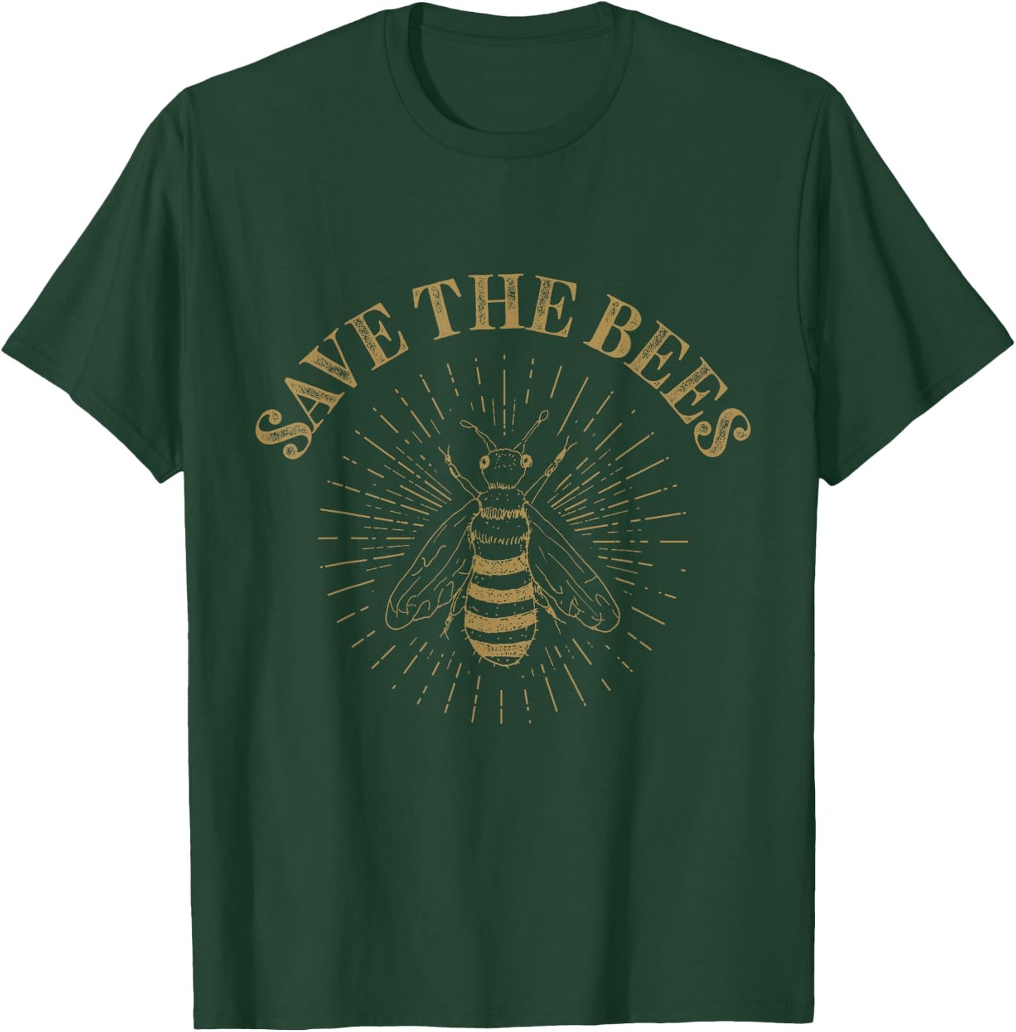 Retro Save The Bees Apiary Bee Beekeeper Earth Day T-Shirt - T-Shirt | Forest