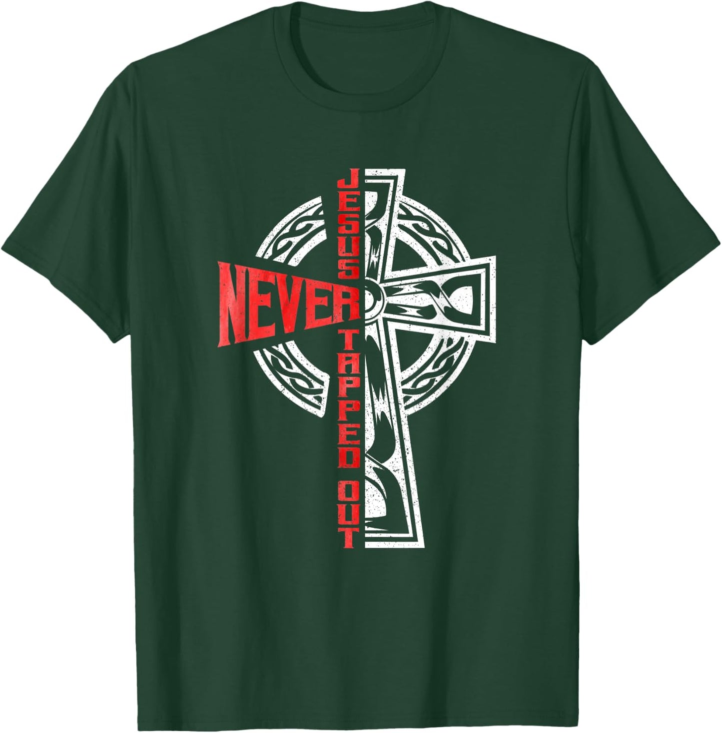 Jesus Never Tapped Out Christian Faith Wrestling T-Shirt - T-Shirt | Forest