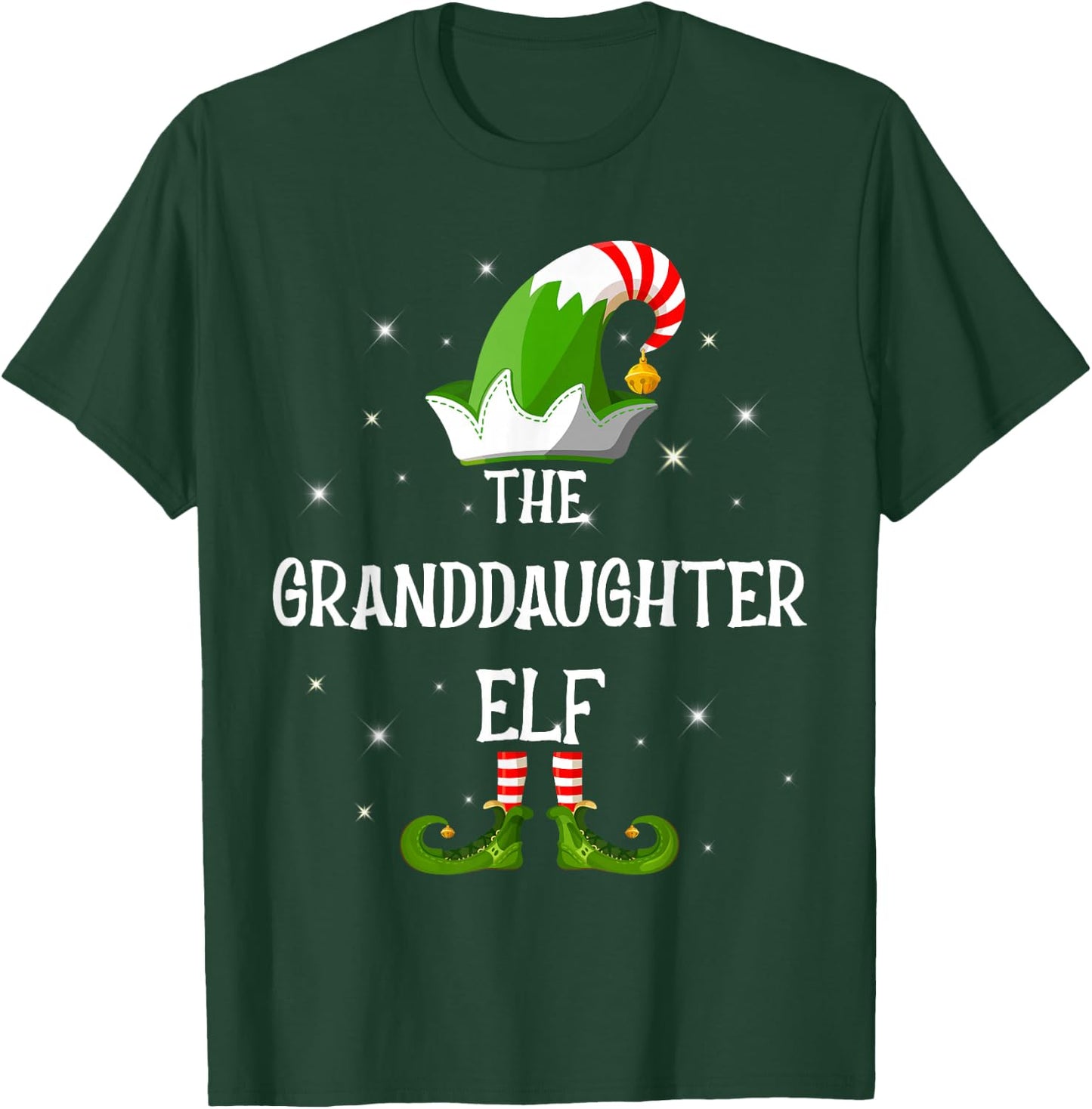 The Granddaughter Elf Family Matching Group Christmas T-Shirt - T-Shirt | Forest