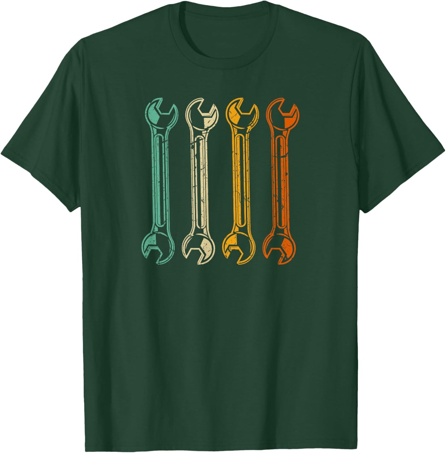 Wrenches Retro Car Mechanic Handyman Vintage T-Shirt - T-Shirt | Forest