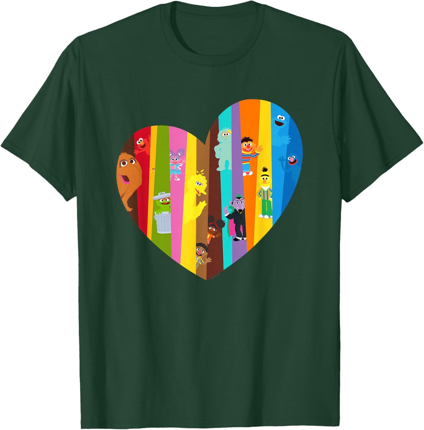 Sesame Street Heart of Many Colours with Gabrielle and Tamir T-Shirt - T-Shirt | Forest