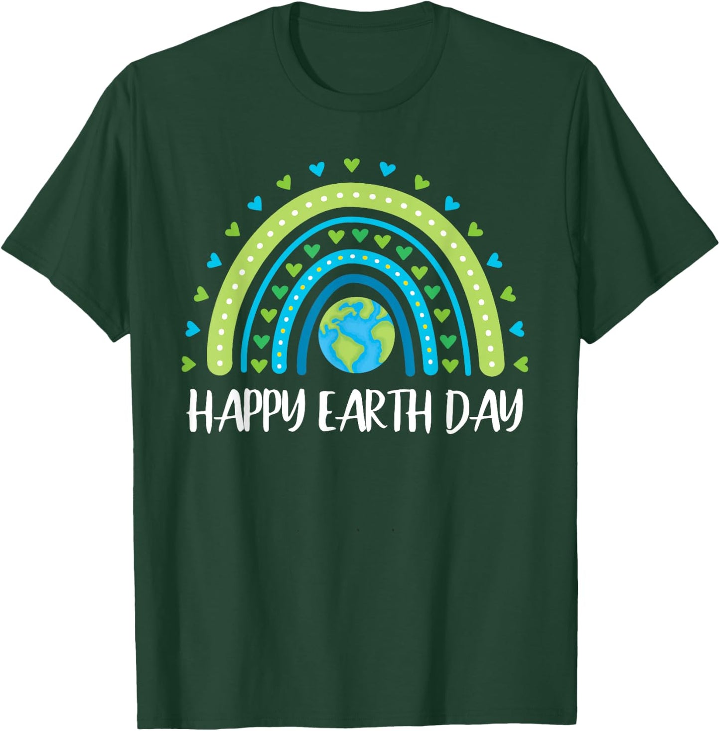 Happy Earth Day Rainbow Cute Earth Day girls T-Shirt - T-Shirt | Forest