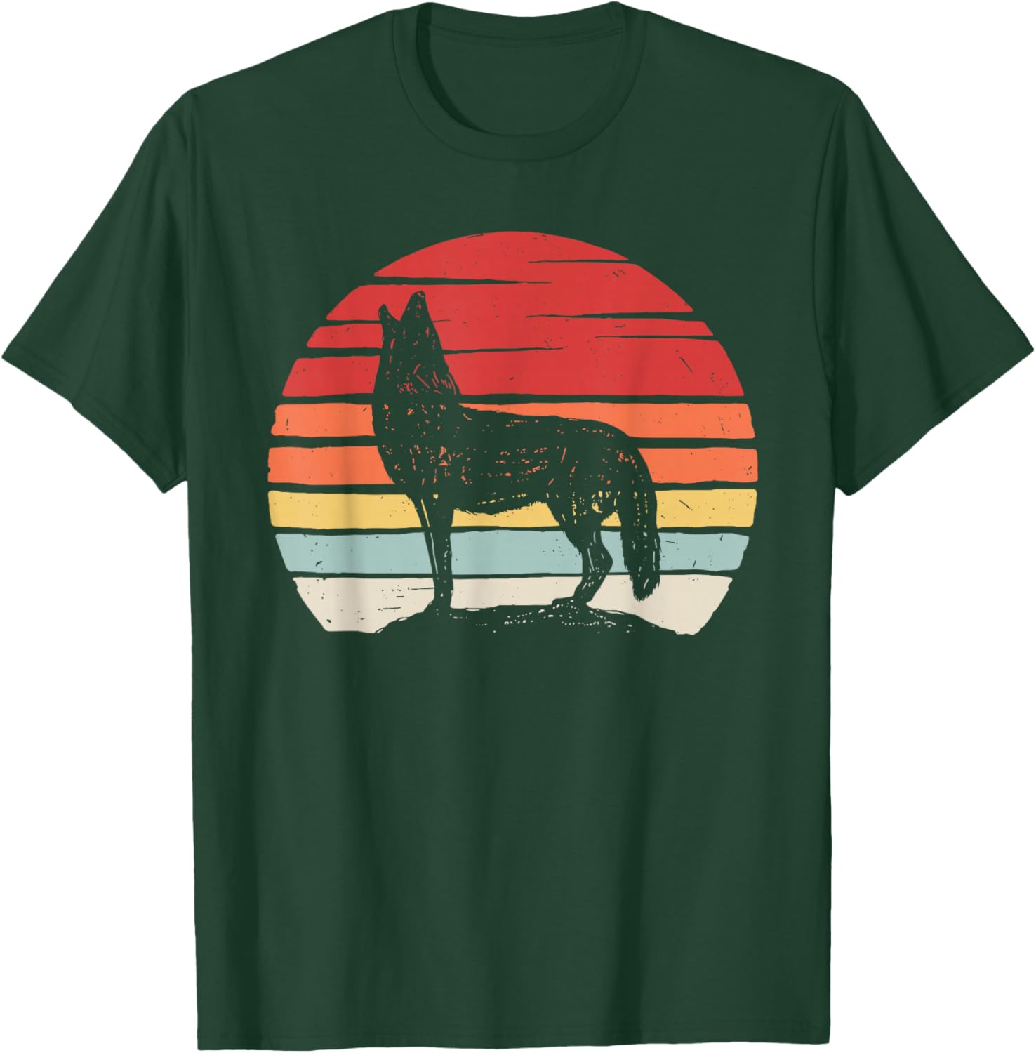 Catch Some Rays Vintage Retro Coyote - Black, Small, , Short Sleeve, Classic Fit T-Shirt - T-Shirt | Forest