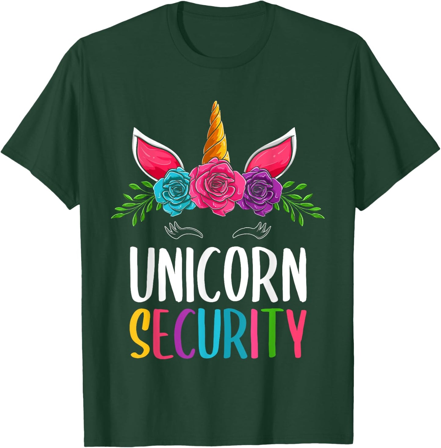 Cute Halloween Unicorn Costumes, Dad Mom Unicorn Security T-Shirt - T-Shirt | Forest