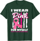 I Wear Pink For Myself USA Flag Breast Cancer Awareness Kids Men T-Shirt - T-Shirt | Forest