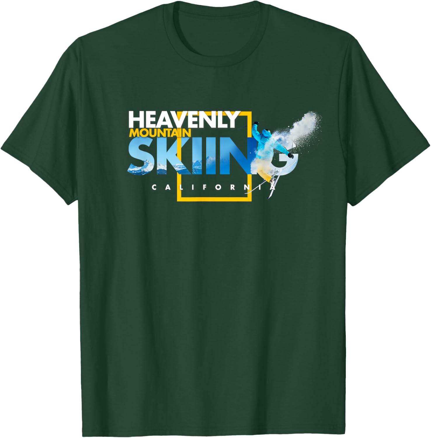 Heavenly Mountain California Ski T-Shirt - T-Shirt | Forest