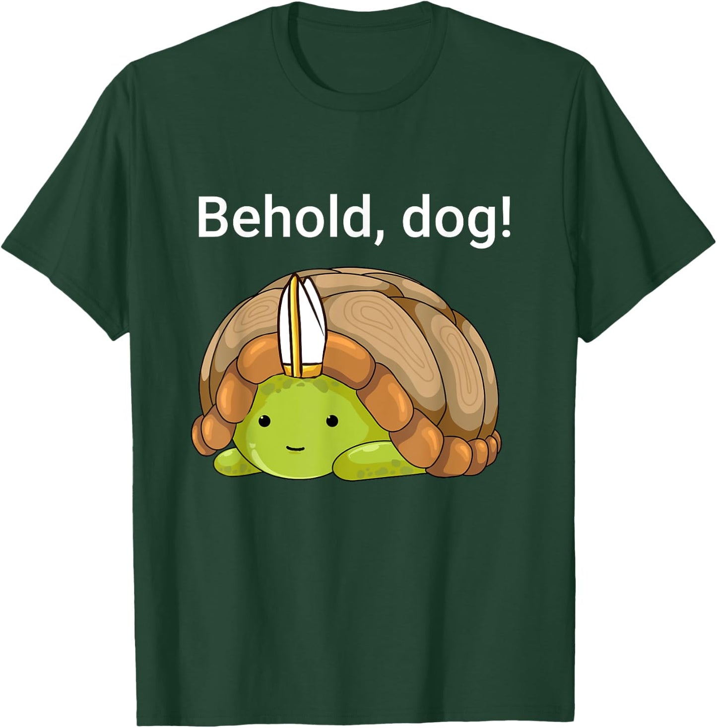 Behold Dog Funny Turtle Wearing A Priest Hat Women Girls Kids T-Shirt - T-Shirt | Forest