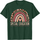 Special Education Shirt Teacher SPED Leopard Boho Rainbow Women Girls Kids T-Shirt - T-Shirt | Forest