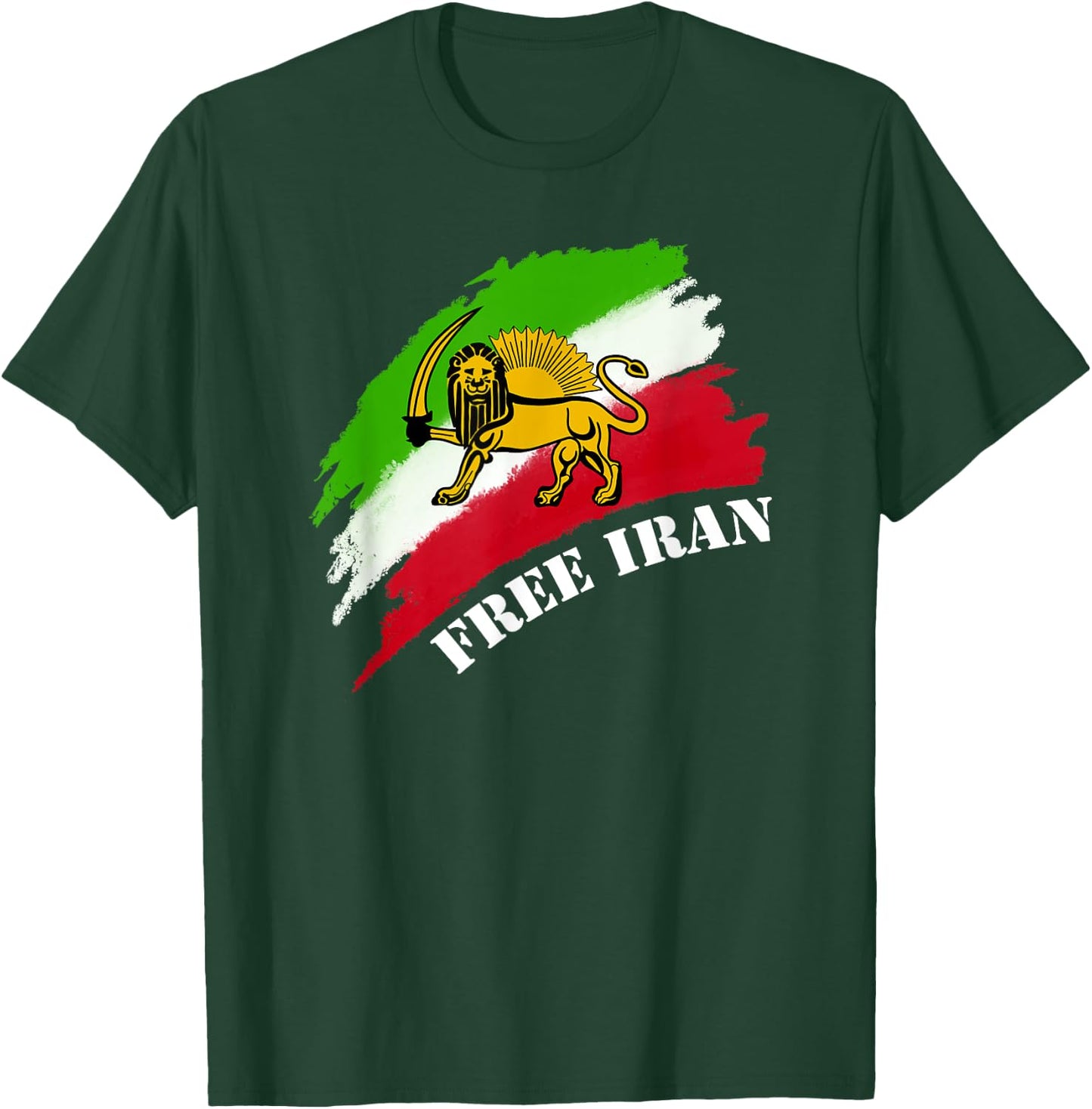 Free Iran flag with lion T-Shirt - T-Shirt | Forest