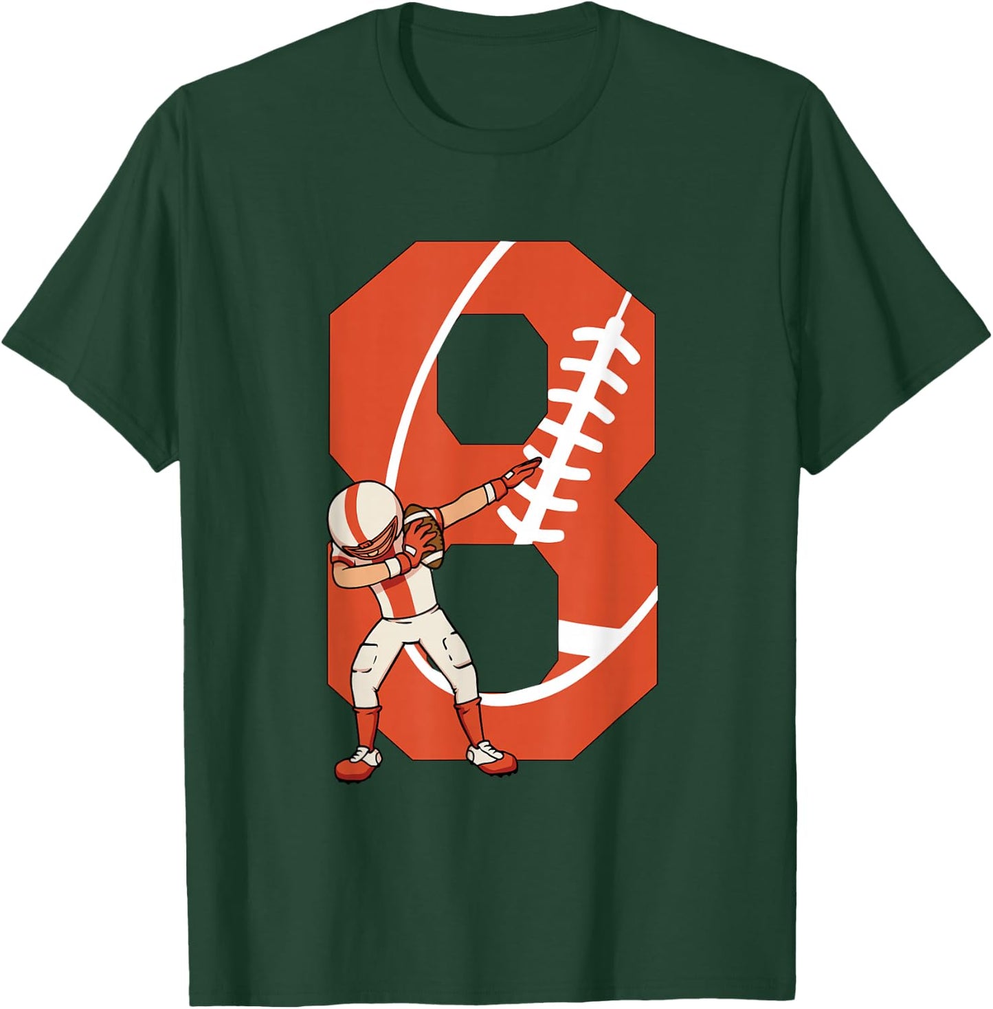 8 Years Old Boy Football Player 8th Football Birthday Boys T-Shirt - T-Shirt | Forest